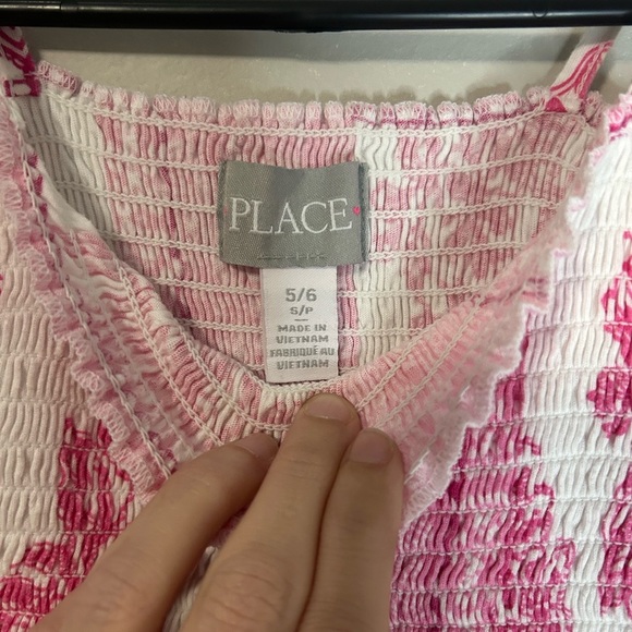 The Children’s Place Pink and White Smocked Sundress, Size 5/6 - Picture 3 of 5